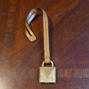 Michael Kors Gold Pyramid Charm with Tan Leather Strap